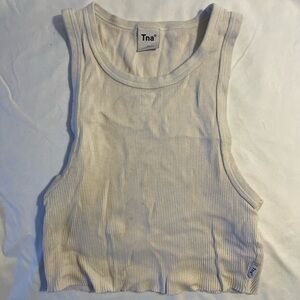 Tna White Ribbed Tank Top